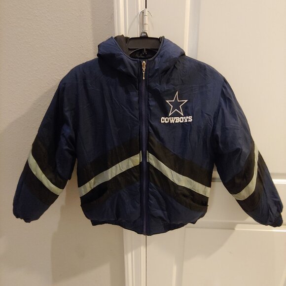 NFL Dallas Cowboys Kids Puffer Jacket Youth 14/16 Touchdown Club Reversible - Picture 1 of 5